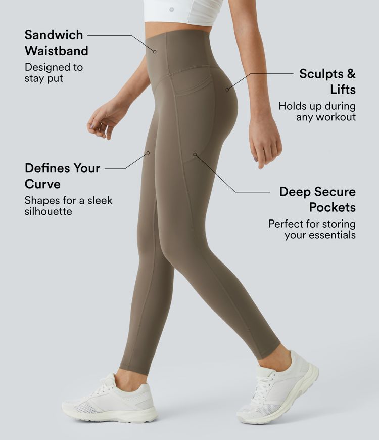 Halara UltraSculpt™ SoCinched High Waisted Tummy Control Side Pocket Shaping Training Leggings